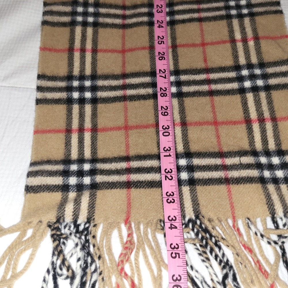 Burberry Classic Beige Novacheck Lambswool Scarf Made in England 68 / 12 inches - Picture 8 of 9